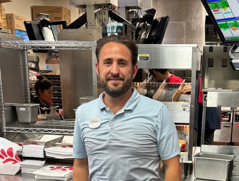 Owner-Operator Vince Merrell in Chick-fil-A kitchen.