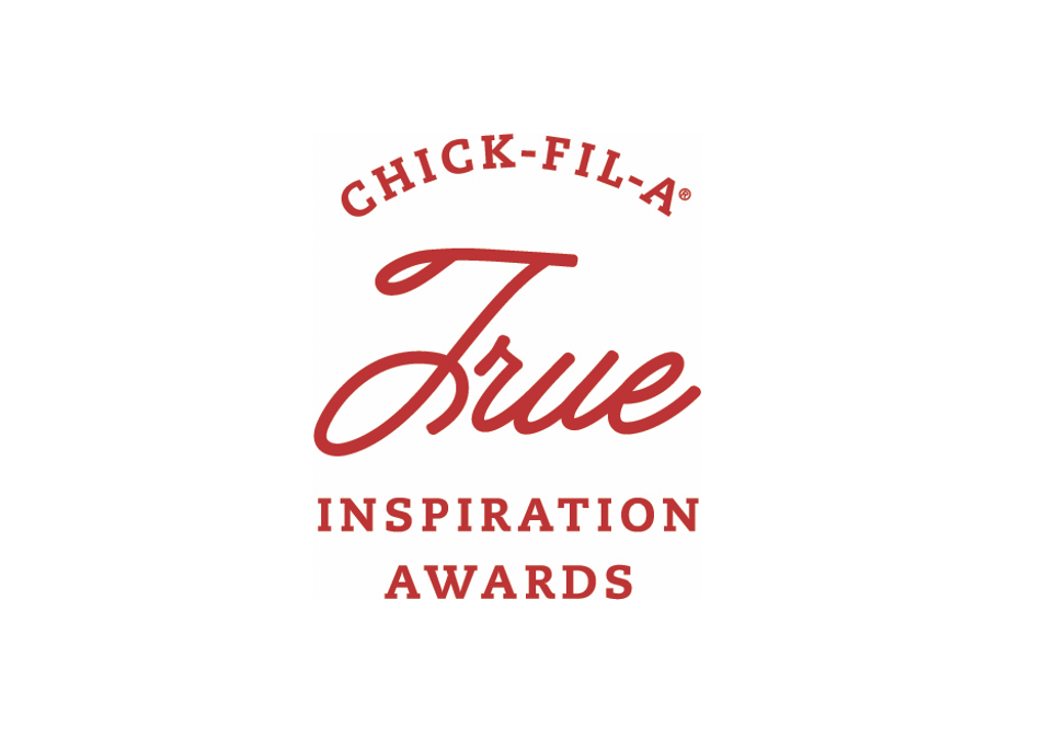 Chick-fil-A True Inspiration Awards logo with text in red with the words CHICK-FIL-A® True INSPIRATION AWARDS.
