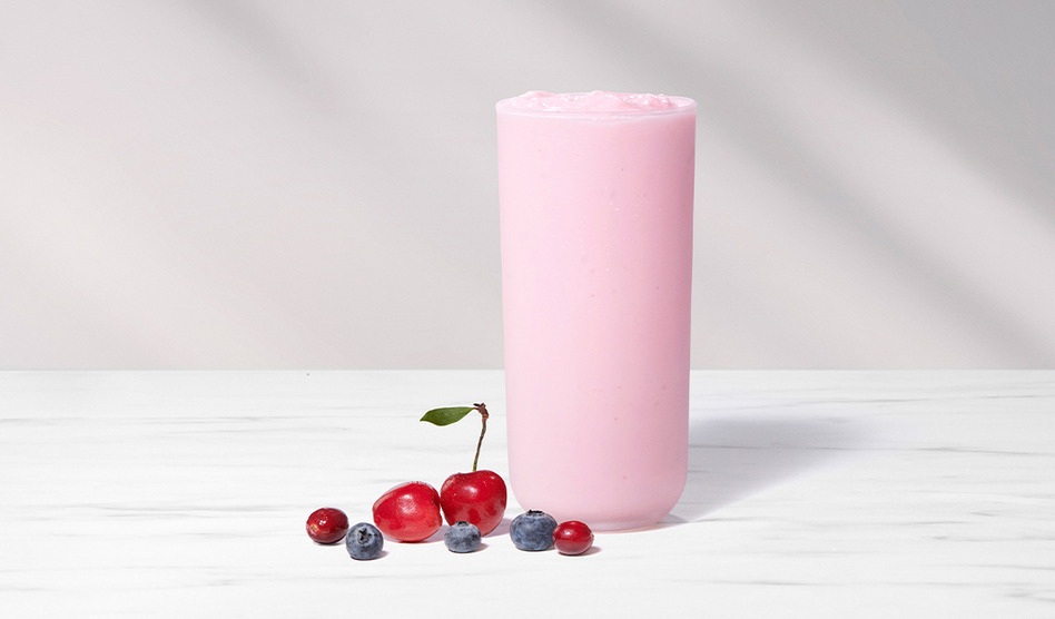 Cherry Berry Frosted Lemonade with cherries, blueberries and cranberries