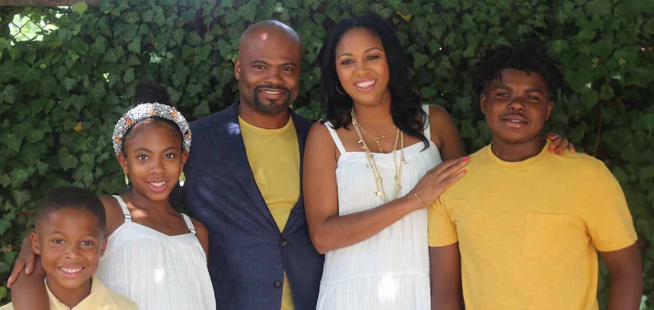 Sereena Quick with her husband and three children.