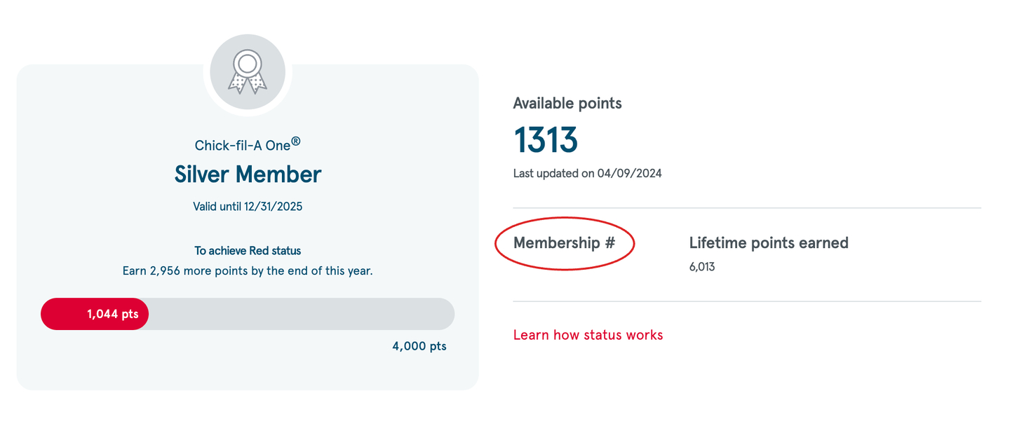 How do I find my membership number? | Chick-fil-A