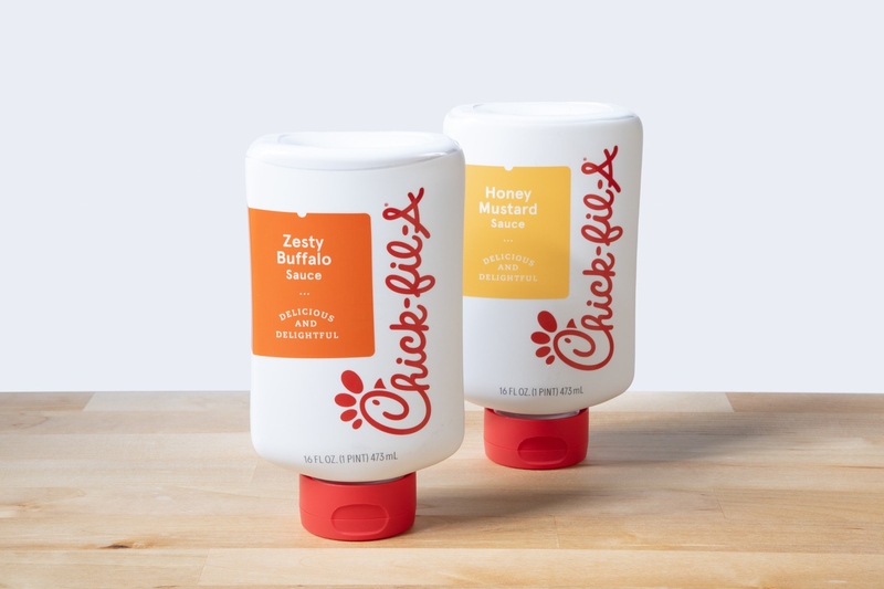 The Zesty Buffalo and Honey Mustard bottled sauces.