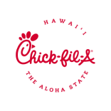 Chick-fil-A logo with "HAWAI‘I" and "THE ALOHA STATE" in red circular text on a white background.