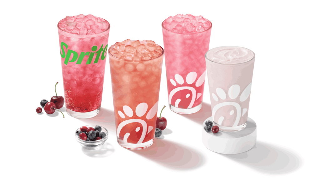 Cherry Berry & Sprite®, Cherry Berry Lemonade, Cherry Berry Sunjoy® and Cherry Berry Frosted Lemonade.