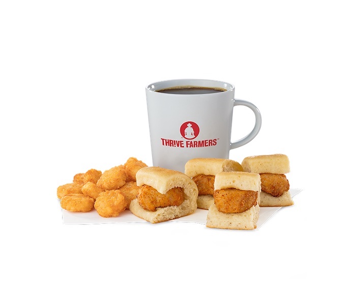 Chick-fil-A Chick-n-Minis® with Hash Browns and a mug of coffee