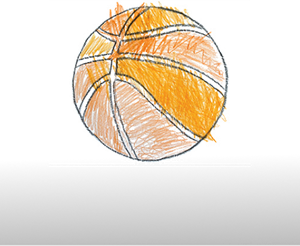 Crayon-colored basketball