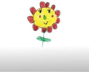 Crayon-colored flower.