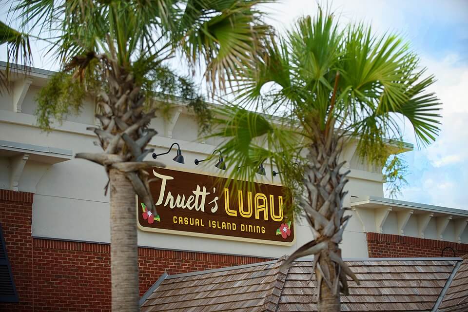 Outside view of Truett’s Luau sign