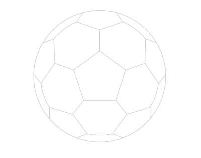 Line drawing of a soccer ball.