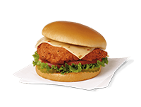 Spicy Deluxe Sandwich on white napkins