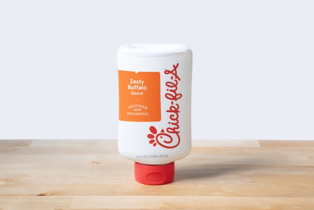 The bottled version of the Chick-fil-A Zesty Buffalo sauce.