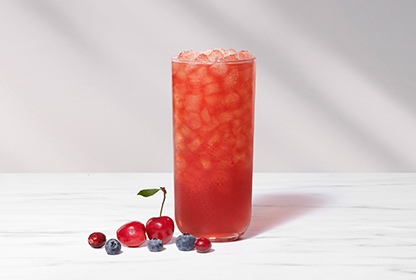 Cherry Berry Iced Tea with cherries, blueberries and cranberries