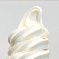 Closeup of Icedream dessert on a gray background