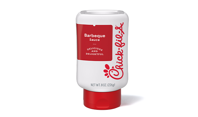 8oz bottle of Barbecue Sauce on a white background