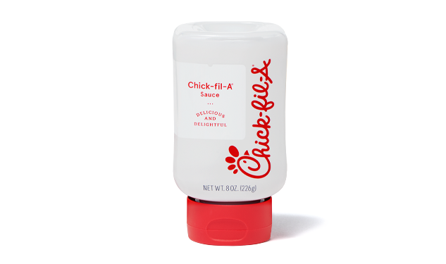 8oz bottle of Chick-fil-A Sauce on a white background