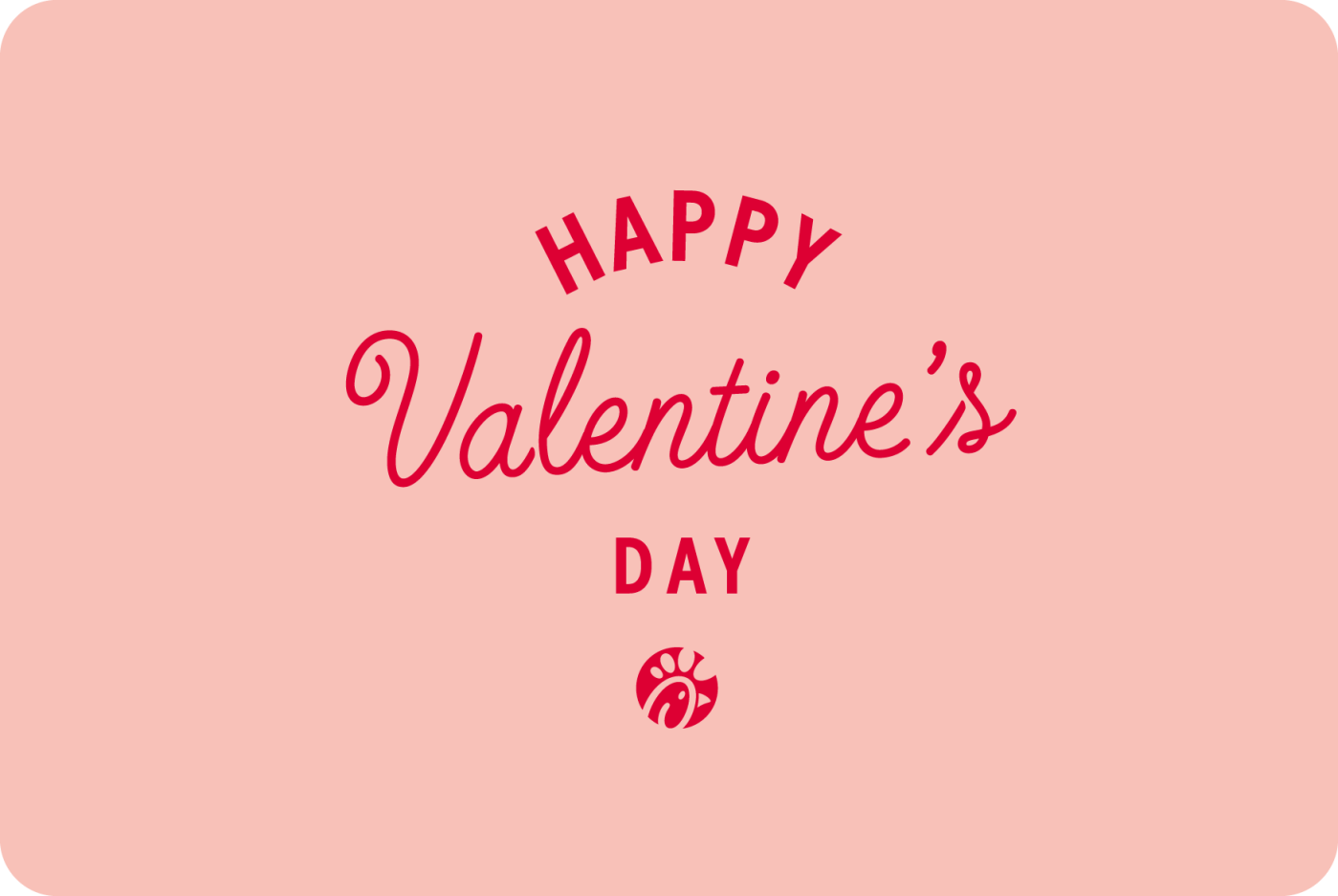 Pink background with the words "Happy Valentine's Day" written in red
