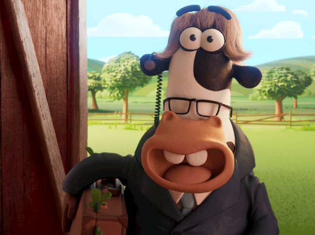 A cartoon clown wearing glasses.