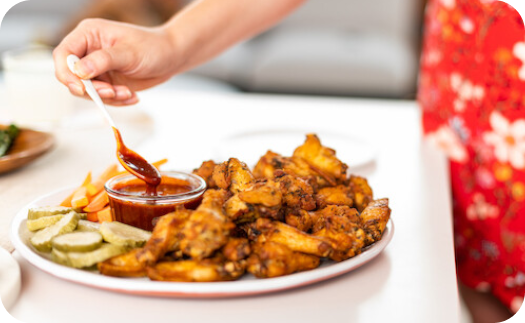 Chicken wings on a platter