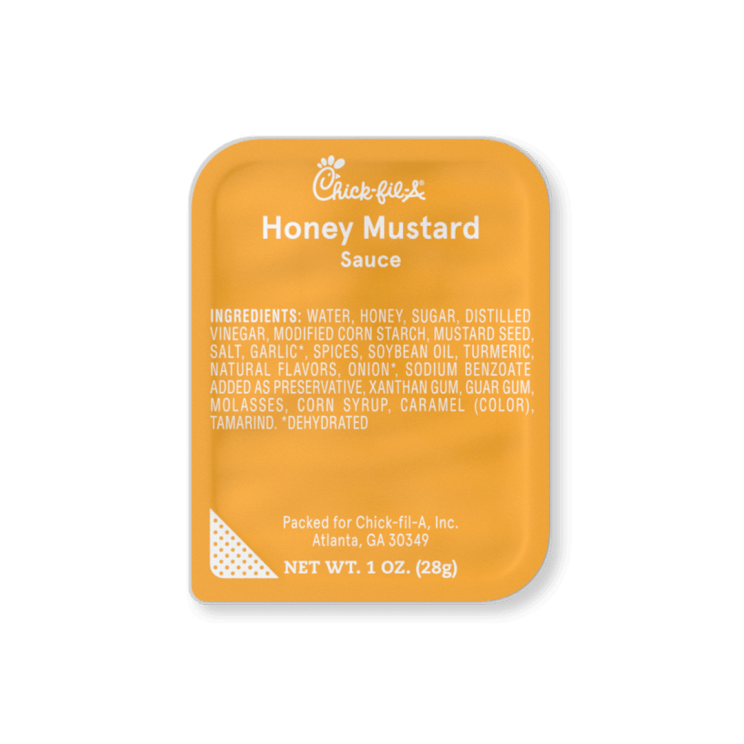 Single serving pack of Honey Mustard Sauce
