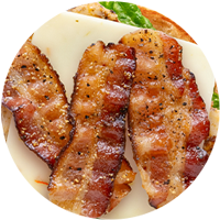 Closeup of Brown sugar pepper bacon