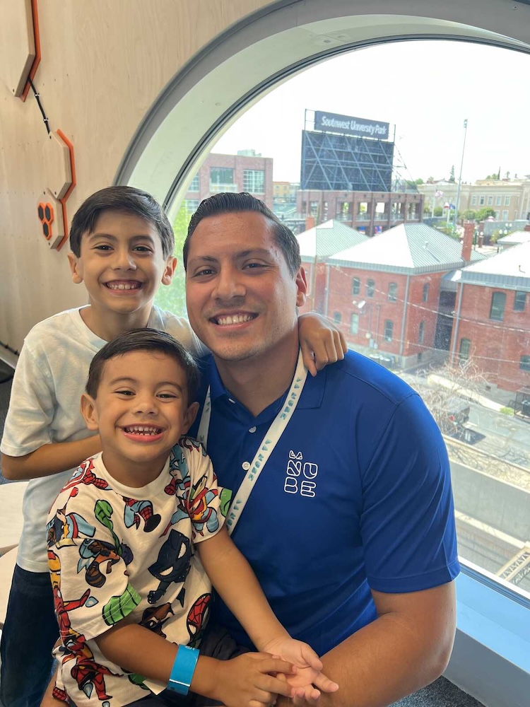 Alan Martinez with his two sons.