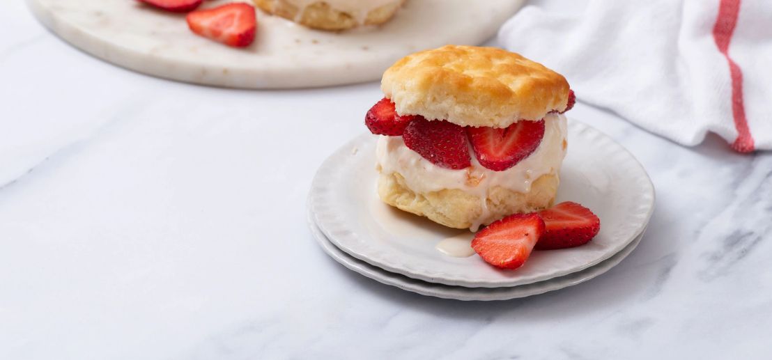 Plated strawberry shortcake
