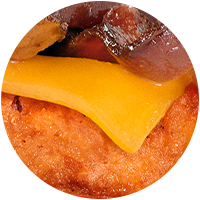 Closeup on chedder cheese.