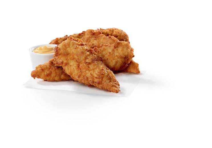 Chick-fil-A Chick-n-Strips® served with a side of Chick-fil-A® Sauce.