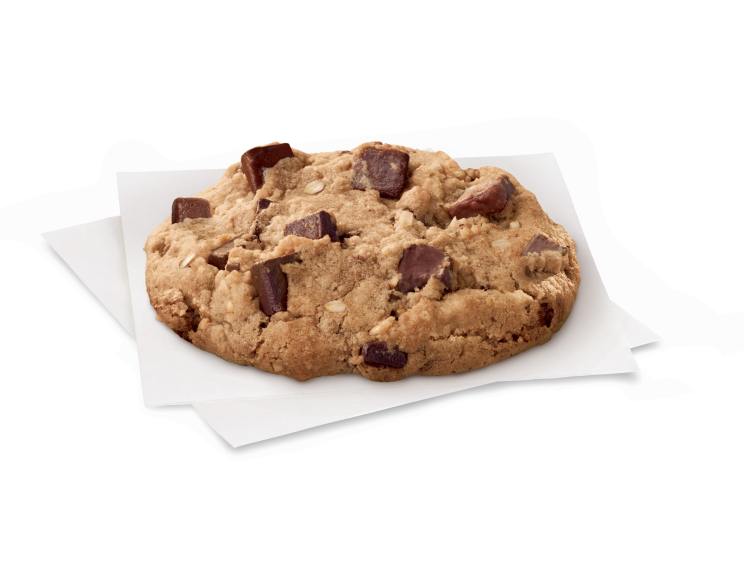 A Chocolate Chunk Cookie with semi-sweet dark and milk chocolate chunks.
