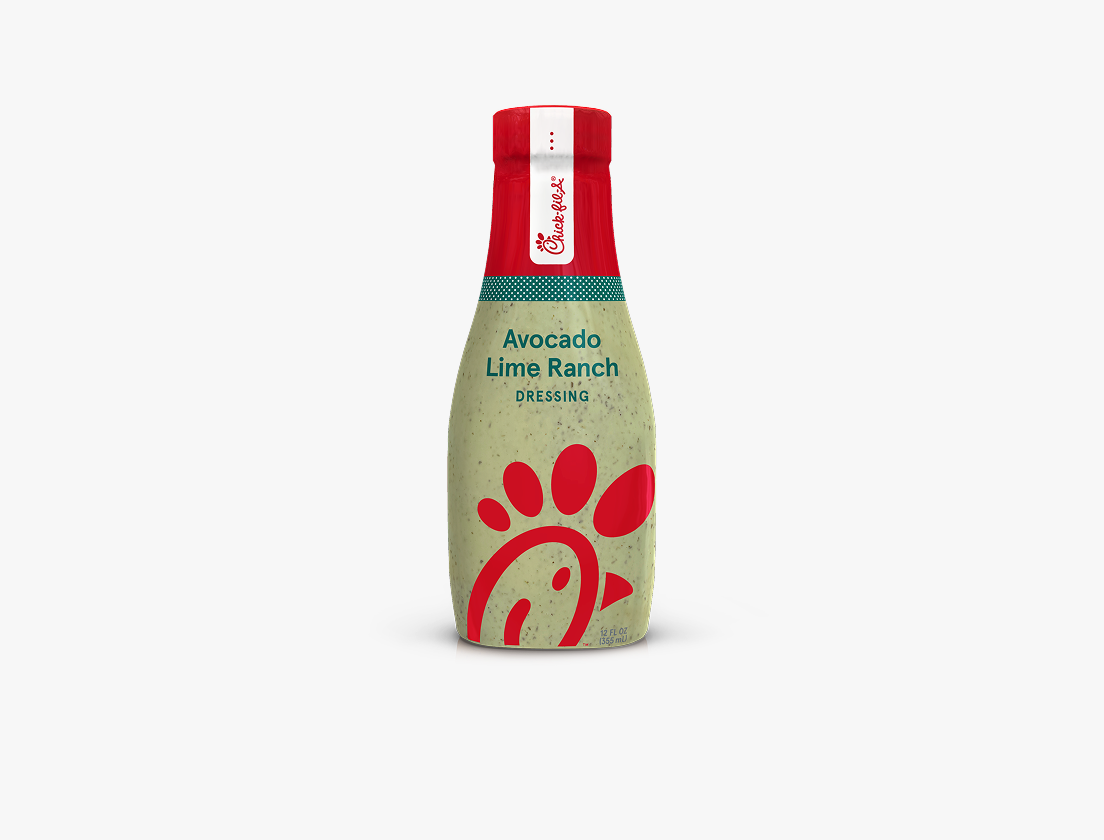 A bottle of Avocado Lime Ranch Dressing