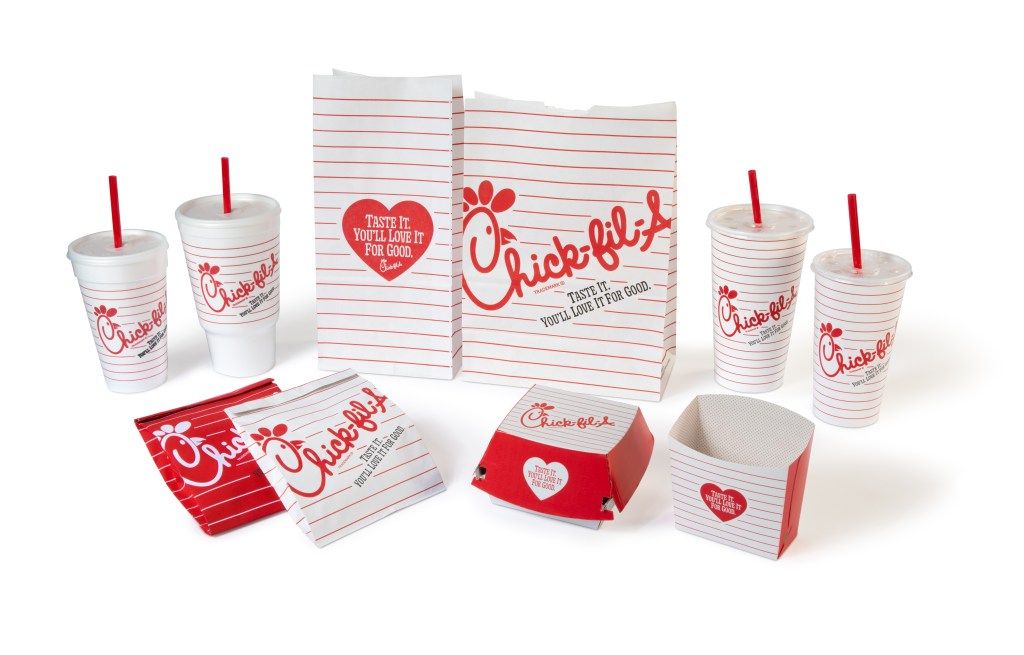 New Chick-fil-A retro packaging group.