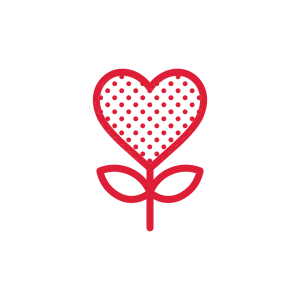 Red heart-shaped flower icon