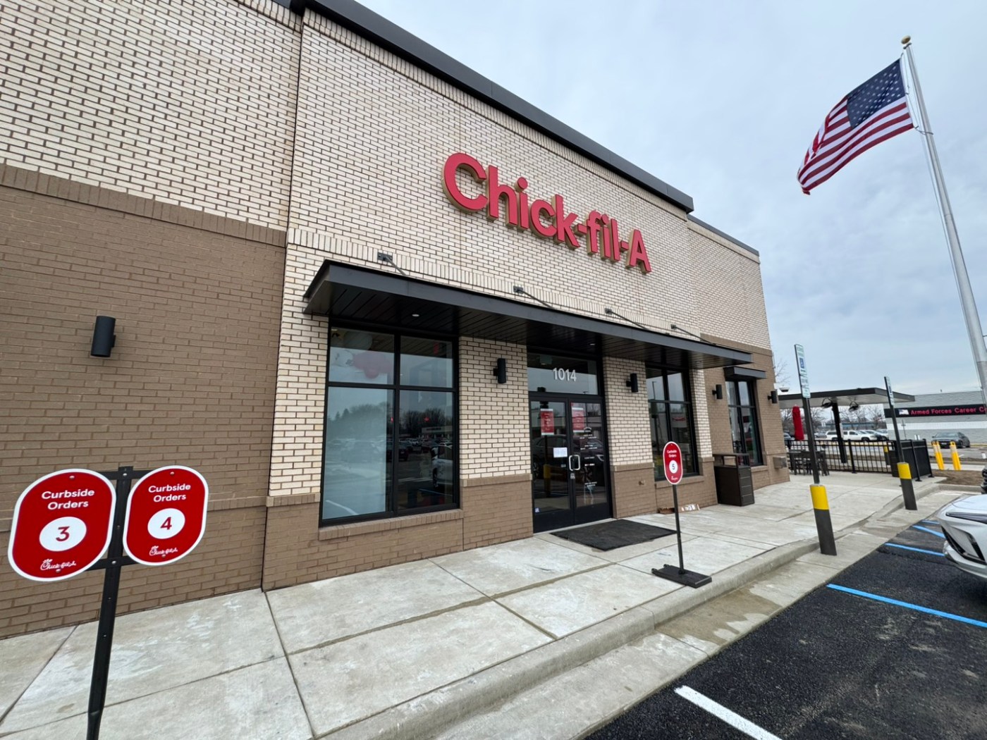 The exterior of one of the new Chick-fil-A restaurants in Indiana.