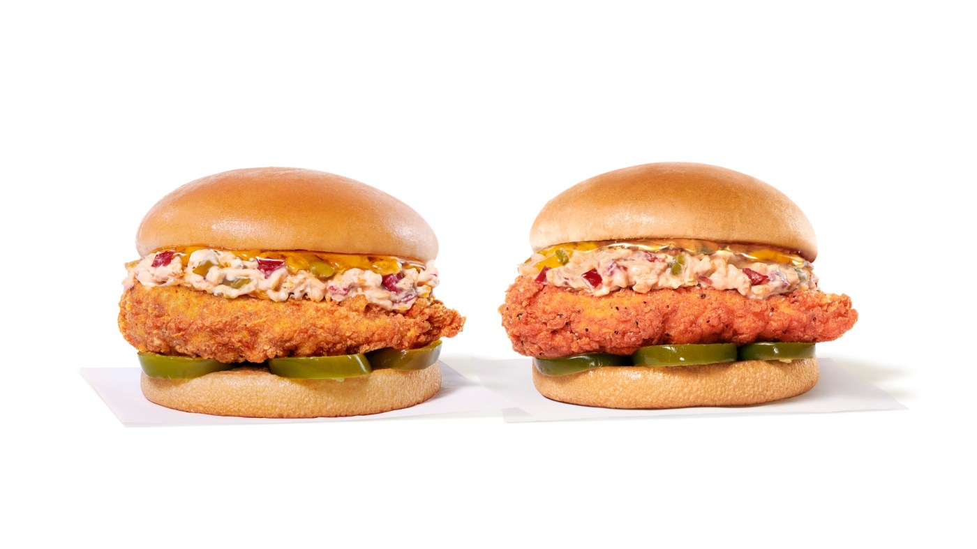 Two Chick-fil-A Honey Pepper Pimento Sandwiches.