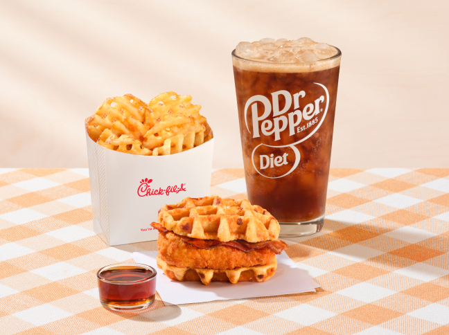 Chicken & Waffles all day meal.