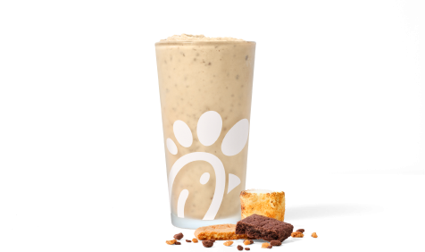 S’mores Frosted Coffee with toasted marshmallows and chocolate shortbread & graham cracker crumbles