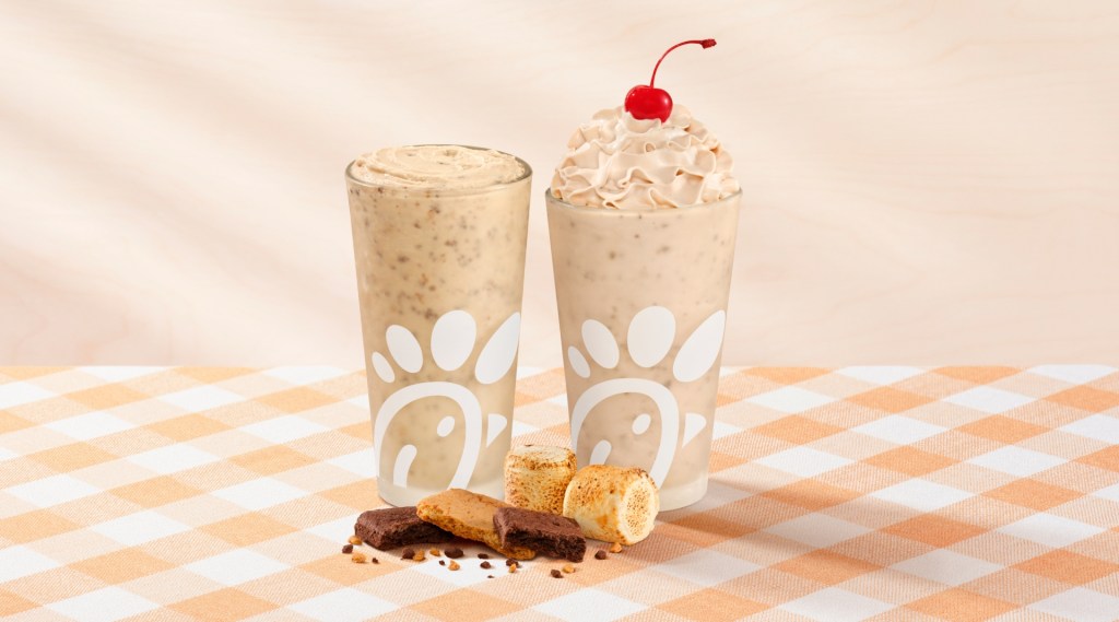Chick-fil-A S'mores Milkshake and S'mores Frosted Coffee.