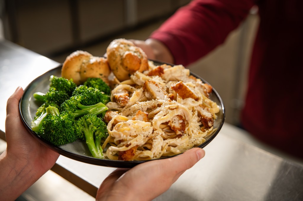 A plate showing a Chick-fil-A Shared Table recipe.